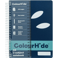 COLOURHIDE NOTEBOOK A5 2 Subject 300 Page Navy