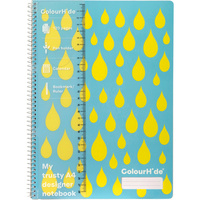COLOURHIDE POLYPROP NOTEBOOK A4 120 Page Yellow Chevron Designer Series