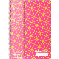 COLOURHIDE POLYPROP NOTEBOOK A4 120 Page Pink Dots Designer Series