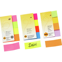 MARBIG NOTES PAGE MARKERS Rainbow 20mm x 50mm Assorted 160 Sheets Pack