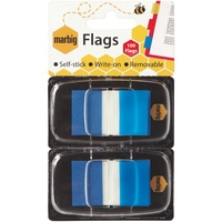 MARBIG FLAGS POP-UP Transparent 25mm x 44mm Blue 100 Sheets Pack