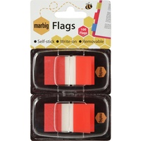MARBIG FLAGS POP-UP Transparent 25mm x 44mm Red 100 Sheets Pack
