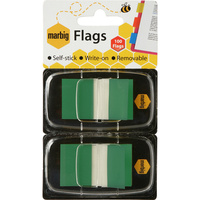 MARBIG FLAGS POP-UP Transparent 25mm x 44mm Green 100 Sheets Pack