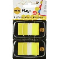 MARBIG FLAGS POP-UP Transparent 25mm x 44mm Yellow 100 Sheets Pack