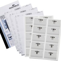DURABLE NAME BADGE SET WITH CLIP & INSERTS 54 x 90mm Pack of 20