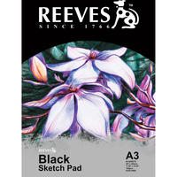 REEVES BLACK SKETCH PAD A3 140 GSM 20 Sheets