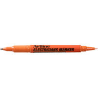 ARTLINE ELECTRICIANS PERMANENT Marker Dual Nib Orange