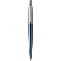 PARKER JOTTER BALLPOINT PEN Waterloo Blue Chrome Trim Blue