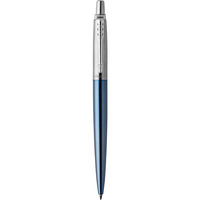 PARKER JOTTER BALLPOINT PEN Waterloo Blue Chrome Trim Blue