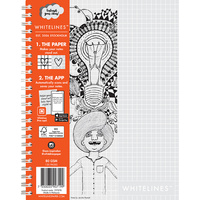 WHITELINES BOOK SPIRAL A5 Soft Cover 5mm Squares 120 Pages