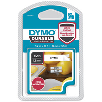 DYMO D1 LABEL CASSETTE TAPE Durable 12mm x 5.5m Black on White