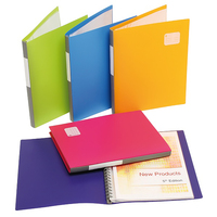 MARBIG REFILLABLE DISPLAY BOOK Pro Series A4 20 Pocket Assorted COLOURS