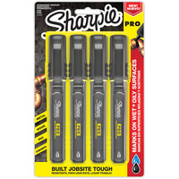 SHARPIE PRO PERMANENT MARKER Fine Black Pack of 4