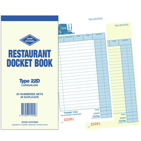 ZIONS 22D DOCKET BOOK Resturant C/Less Dup 200X100