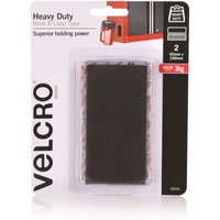 VELCRO BRAND STICK ON Hook And Loop Heavy Duty 50x100mm Black Pack of 2