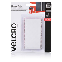 VELCRO BRAND HOOK & LOOP Tape Heavy Duty 50mm X 100mm White Pack of 2