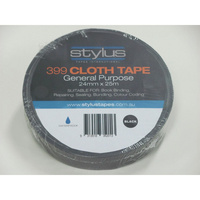 STYLUS 399 CLOTH TAPE Black 24mmx25m Roll