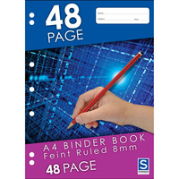 SOVEREIGN A4 BINDER BOOK 8MM Ruled 48 Page