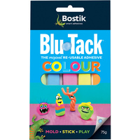 BOSTIK BLU-TACK 75gm Coloured Compact Pack