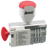 DESKMATE DIAL-A-PHRASE STAMP DATE, 12 Phrase's 4mm