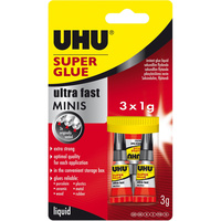 UHU SUPERGLUE Mini's 3 x 1ml Carded