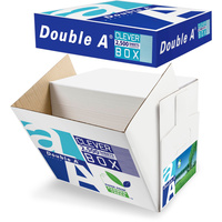 DOUBLE A 80GSM A4 COPY PAPER Clever Box Unwrapped 2500 Sheets Carton