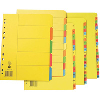 MARBIG MANILLA DIVIDER A4 1-12 Tab Bright
