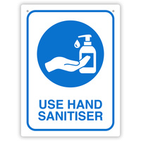 DURUS HEALTH AND SAFETY SIGN Wall Sign Use Hand Sanitiser Blue and White