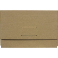 MARBIG ENVIRO DOCUMENT WALLETS 100% Recycled Foolscap Kraft Pack of 10
