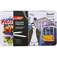 Jasart Colour Pencil Design Tin of 12