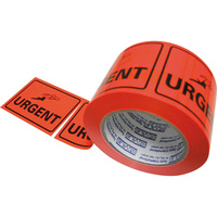 STYLUS FLUORO LABEL TAPE Urgent Black/Orange 75x100mm Roll