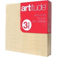 ARTITUDE CANVAS 12 x 12 Inch Thick Edge Board Pack of 3
