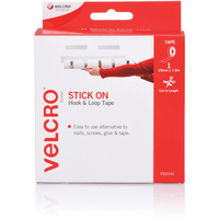 VELCRO BRAND STICK ON Hook And Loop Tape 19mmx1.8m White
