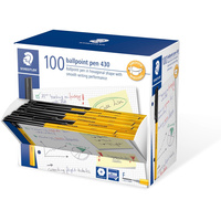 STAEDTLER 430 BALLPOINT PEN 0.7mm Black Pack of 100