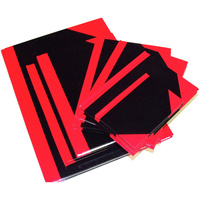 CUMBERLAND NOTEBOOK A7 100 Leaf Red And Black Gloss Cover