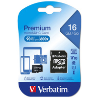 VERBATIM MEMORY CARD MICRO SDHC 16GB