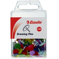 ESSELTE COLOURED DRAWING PINS Assorted Pack of 100