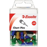 ESSELTE PINS CHART 8x22mm Assorted Pack of 50