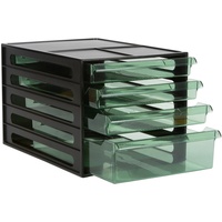 ESSELTE FILING DRAWERS 4 Green Drawers Black Shell