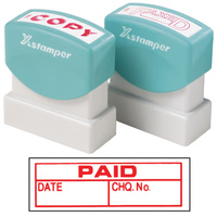 XSTAMPER STAMP CX-BN 1533 PAID/DATE/CHQ NO RED