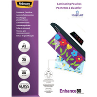 Fellowes Laminating Pouches A3 80 Micron Pack of 25
