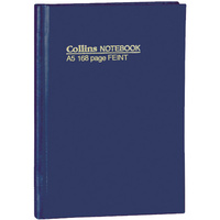 COLLINS NOTEBOOKS HARD COVER A5 Feint 168Pg Blue