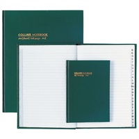 COLLINS NOTEBOOKS HARD COVER A5 A-Z 168Pg Green
