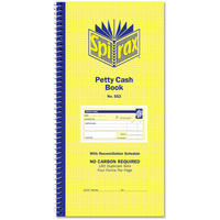SPIRAX BUSINESS BOOK 552 Petty Cash 279mm x 144mm Carbonless Side Opening
