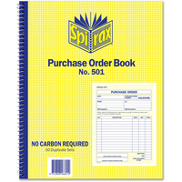 SPIRAX BUSINESS BOOK 501 Purchase Order Quarto Side Opening