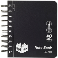 SPIRAX NOTEBOOK PLASTIC P800 120mm x 140mm 400 Page Black Side Opening