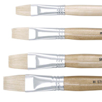 Jasart Hog Bristle Series 579 Flat Brushes Size 1 Pack of 12