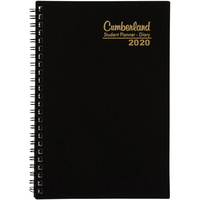 CUMBERLAND STUDENT DIARY Week To View Wiro Bound A5 Black