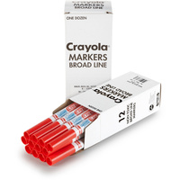 CRAYOLA ULTRA CLEAN MARKERS Red Pack of 12