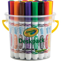 CRAYOLA WASHABLE BROAD MARKERS Classic  Deskpack 32 Assorted Colours
